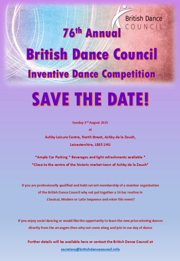BDC Inventive Dance Competition 2025 Save the Date
